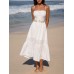 Cotton Backless Halter Beach Dress