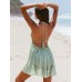 Green Halter Backless Cover-Up Dress