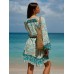 Floral Print Raglan Sleeve Beach Dress