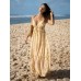 Yellow Sleeveless Tie Beach Dress