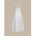 White Hollow Out Cotton Beach Dress