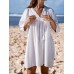 White Linen Cover-up Dress