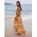 Yellow Print Beach Dresse