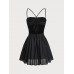 Black Ruffled Low-Back Beach Dress