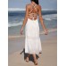 Cotton Backless Halter Beach Dress
