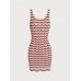 Pink Wavy Crochet Sleeveless Beach Dress