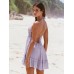 Light Purple Halter Backless Cover-Up Dress