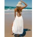 White Crisscross Halter Cutout Beach Dress