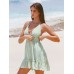 Green Halter Backless Cover-Up Dress