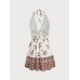 Vintage Floral Tie-Back Beach Dress