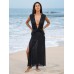 Black V Neck Beach Dress
