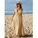 Yellow Sleeveless Tie Beach Dress