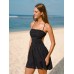Black Ruffled Low-Back Beach Dress