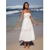 Cotton Backless Halter Beach Dress