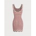 Pink Wavy Crochet Sleeveless Beach Dress