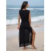 Black V Neck Beach Dress