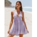 Light Purple Halter Backless Cover-Up Dress