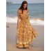Yellow Print Beach Dresse