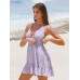 Light Purple Halter Backless Cover-Up Dress