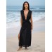 Black V Neck Beach Dress