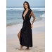 Black V Neck Beach Dress