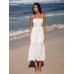 Cotton Backless Halter Beach Dress