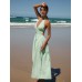 Light Green Cutout Halter Maxi Beach Dress