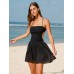 Black Ruffled Low-Back Beach Dress