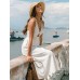 White Crisscross Halter Cutout Beach Dress