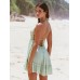 Green Halter Backless Cover-Up Dress